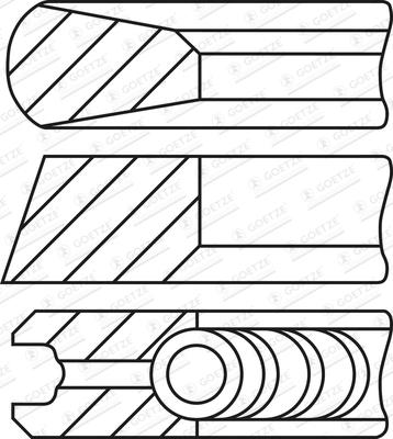 Segment piston (set) (130mm (STD) 2,5-3,5-3,5) potrivit DAF CF, XF 106, XF II, XG, XG+; IRIZAR I3, I4, I6, I8; VAN HOOL EX, TX MX-13303-MX340 05.10- [2]