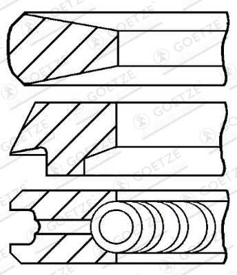 Segment piston (set) (135mm (STD) 3-3-5) potrivit IVECO potrivit IVECO STRALIS I, STRALIS II, TRAKKER I, TRAKKER II; ASTRA HD 8, HD 9 F3BE0681C-F3HFE611D 10.04- [2]