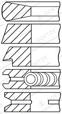 Segment piston (set) (97mm (STD) 3-3-3-5,5) potrivit MERCEDES potrivit MERCEDES LP, NG, O 302, O 309, OF, T2/L, UNIMOG, 1000, 60, 70, 700, 800, 900; TATA LP, LPK, LPS, LPT 697NA-OM362.910 [2]