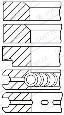 Segment piston (set) (98,48mm (STD) 2,385-2,385-2,385-6,385) potrivit PERKINS potrivit AKTIV FISCHER M; ALLIS CHALMERS 700; AVELING-BARFORD AM; BERLIET 500; BROOME & VADE CA 1004-4-T3.152 [2]