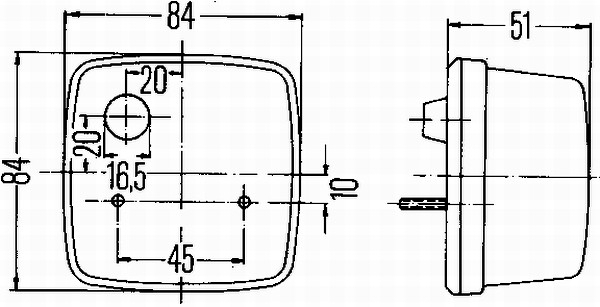Stop tripla lampa spate stanga dreapta (12/24V, lumini pozitie, fara reflector, 84x84mm) [2]