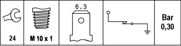 Senzor presiune ulei (0,15-0,45bar, 1 pin, negru) potrivit AUDI 80 B1, 80 B2; PORSCHE 914; VW GARBUS, GOLF I, LT 28-35 I, LT 40-55 I, PASSAT B1, PASSAT B2, PASSAT B3/B4 1F-ZF 01.60-05.97 [4]