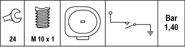 Senzor presiune ulei (1,2-1,6bar; 1 pin; negru) potrivit AUDI A3, A4 B5, A4 B6, A4 B7, A6 ALLROAD C6, A6 C5, A6 C6, A8 D2, A8 D3, ALLROAD C5, CABRIOLET B3, Q3, Q7, TT 1.2-6.0ALK 11.92- [2]