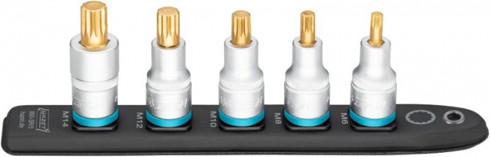 Set CHEI 5 buc / antrenare: 1/2", scurt, profil: SPLINE / XZN, mărime spline / XZN: M10, M12, M14, M6, M8, ambalaj: bară [2]