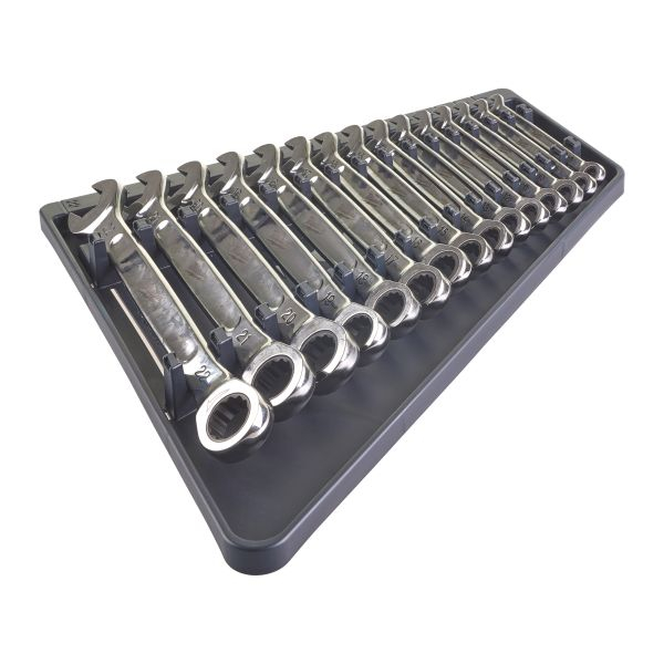 Set chei combinate / clichet,, 12 unghiuri, dimensiune metrica: 10, 11, 12, 13, 14, 15, 16, 17, 18, 19, 20, 21, 22, 8, 9 mm, finisaj: oglinda [2]