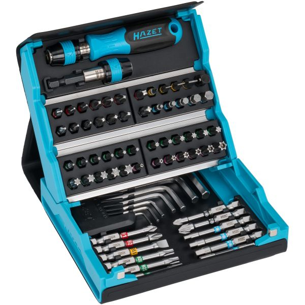 Set de insurubare HAZET HZ2200SC-1, cu biti, profil cap cruce PH, pozidriv PZ, hexagon interior, torx interior, otel crom vanadiu [1]