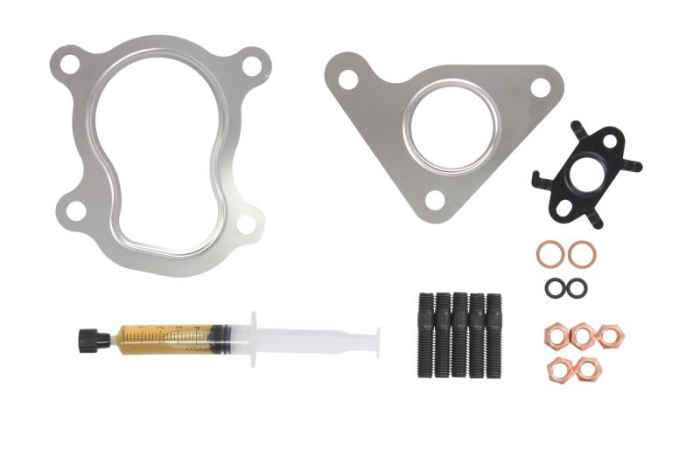 Set montaj turbocompresor (cu garnituri) potrivit VOLVO S40 I, V40; MITSUBISHI CARISMA, SPACE STAR; OPEL MOVANO A, VIVARO A; RENAULT CLIO II, KANGOO, KANGOO EXPRESS, LAGUNA I, LAGUNA II 1.9D 03.99- [1]