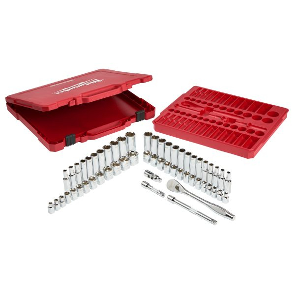 Set scule / set premiu, omogen 56 buc., profil: Hexagonal, priză / antrenare: 3/8", ambalare: valiza plastic [3]