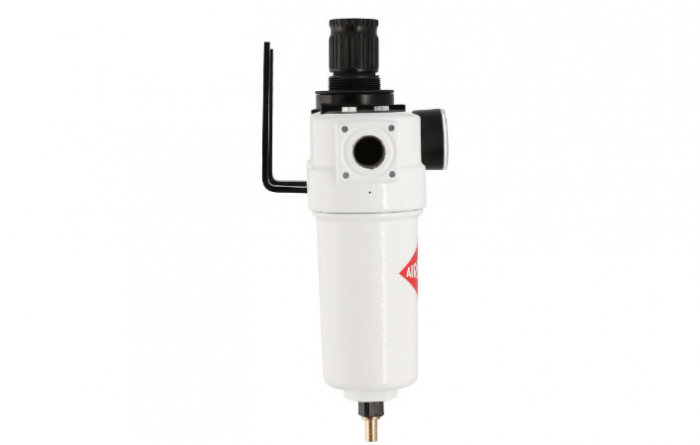 Sistem de filtrare a aerului, conector: 1/2", debit aer: 1300 l/min., presiune maximă: 16 bar, filtrare apă: 0,01 µm, filtrare ulei: 0,005 mg/m3 [3]