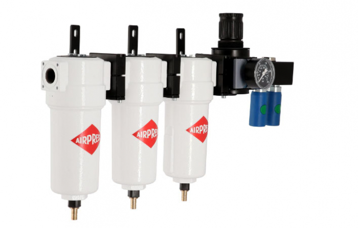 Sistem de filtrare a aerului, conector: 1/2", debit aer: 1300 l/min., presiune maximă: 16 bar, filtrare apă: 0,01 µm, filtrare ulei: 0,005 mg/m3 [2]