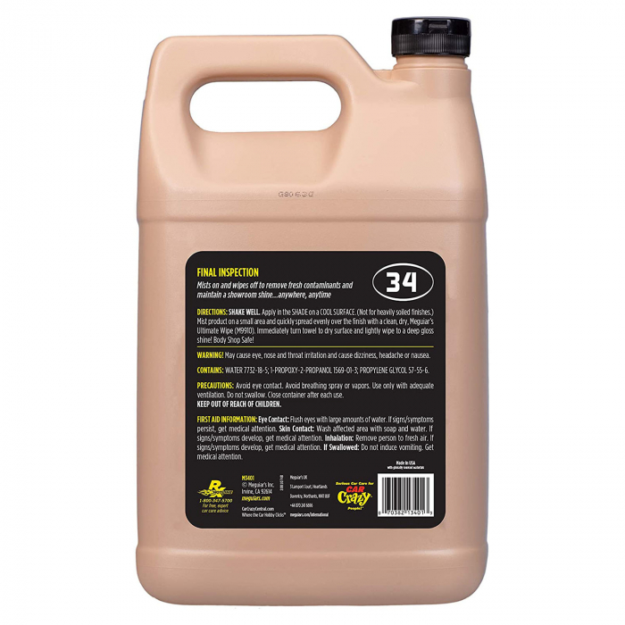 Solutie auto Meguiars, pentru finalizarea ciclului de spalare, 3.78L, Final Inspection [2]