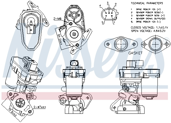 Supapa EGR potrivit ALFA ROMEO 159; CITROEN JUMPER II; FIAT CROMA, CROMA/KOMBI, DUCATO, GRANDE PUNTO, SEDICI; FORD TRANSIT, TRANSIT TOURNEO; LAND ROVER DEFENDER; PEUGEOT BOXER 1.9D-3.2D 06.05- [1]