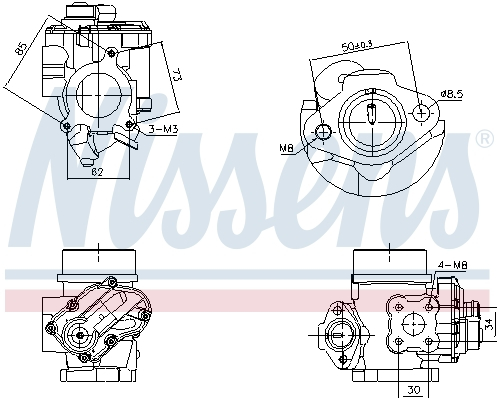 Supapa EGR potrivit NISSAN INTERSTAR, PRIMASTAR; OPEL MOVANO A, VIVARO A; RENAULT ESPACE IV, MASTER II, TRAFIC II, VEL SATIS 2.2D/2.5D 03.01- [1]