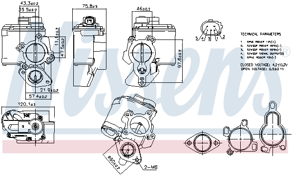 Supapa EGR potrivit NISSAN PRIMASTAR, QASHQAI I, X-TRAIL, X-TRAIL II; OPEL VIVARO A; RENAULT ESPACE IV, GRAND SCENIC II, KOLEOS I, LAGUNA, LAGUNA II, LAGUNA III, MASTER III, MEGANE II 2.0D/2.3D 08.05- [4]