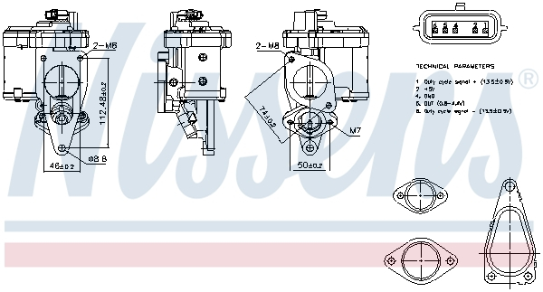 Supapa EGR potrivit RENAULT GRAND SCENIC II, LAGUNA II, MEGANE II, MEGANE II/KOMBI, SCENIC II; SUZUKI GRAND VITARA II 1.9D 11.02- [1]