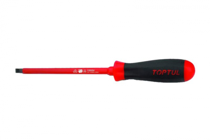 Surubelnita (Cap plat) plat, dimensiune metrica: 3 mm, standard, lungime: 75 mm, lungime totala: 162 mm, maner: ergonomice / izolat, varf: calit/intarit/izolat/magnetic/negru [2]