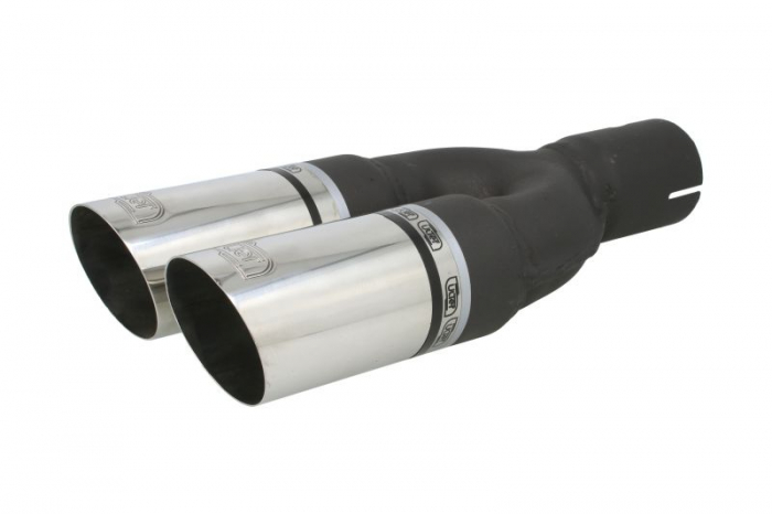 Teava evacuare sport dublu esapament rotund otel inoxidabila diametru 60mm, lungime 220mm, diametru montaj 50mm [3]