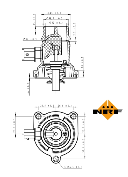 Termostat sistem racire (103°C, in carcasa) potrivit CHEVROLET AVEO, CRUZE; OPEL ADAM, ASTRA J, ASTRA J GTC, CORSA D, CORSA E, MERIVA B; PEUGEOT 306, 405 II 1.2-2.0 08.92- [5]