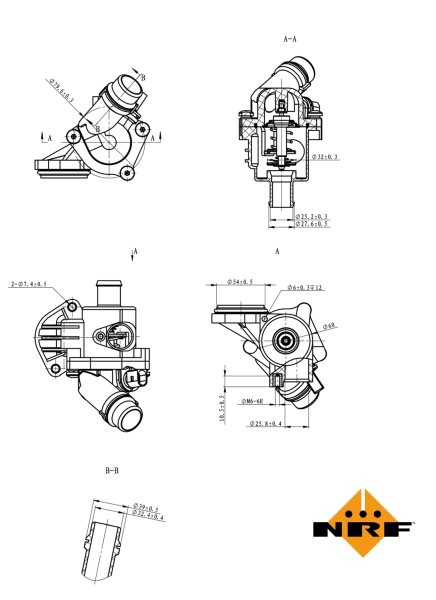 Termostat sistem racire (105°C, in carcasa) potrivit AUDI A4 B6, A4 B7; SEAT EXEO, EXEO ST 1.6/1.8/2.0 11.00-09.10 [5]