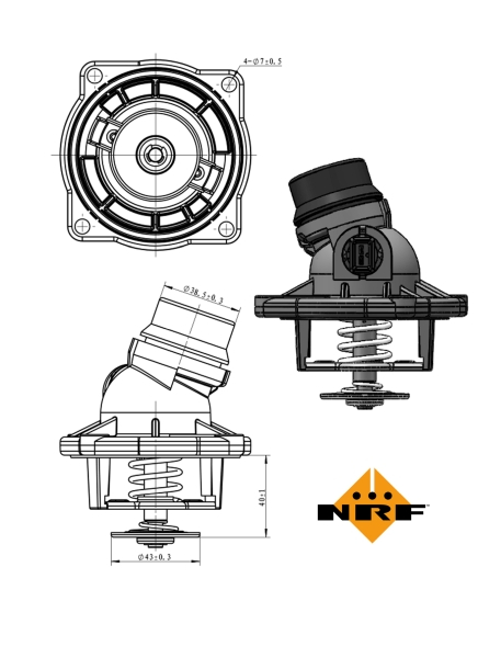 Termostat sistem racire (105°C, in carcasa) potrivit BMW Seria 5 (E39), 7 (E38), 8 (E31), X5 (E53); LAND ROVER RANGE ROVER III 3.5/4.4/4.6 02.96-08.12 [5]