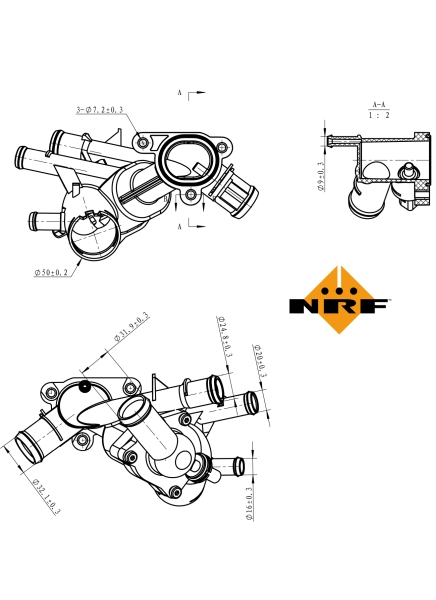 Termostat sistem racire (109°C, in carcasa) potrivit AUDI A2; VW BORA, BORA I, GOLF IV, LUPO I 1.4/1.6 02.01-06.06 [5]