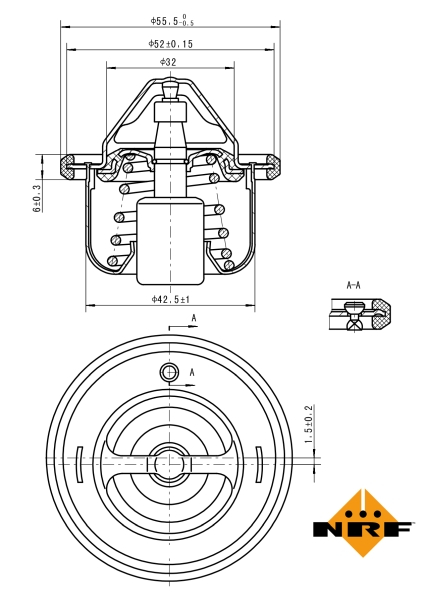 Termostat sistem racire (82°C) potrivit FIAT SEDICI; GEO TRACKER; HONDA CIVIC I, CIVIC II, NSX I; HYUNDAI GETZ, H-1, H-1 / STAREX, H100; SUBARU JUSTY III; SUZUKI BALENO 1.3-3.0 09.79- [5]