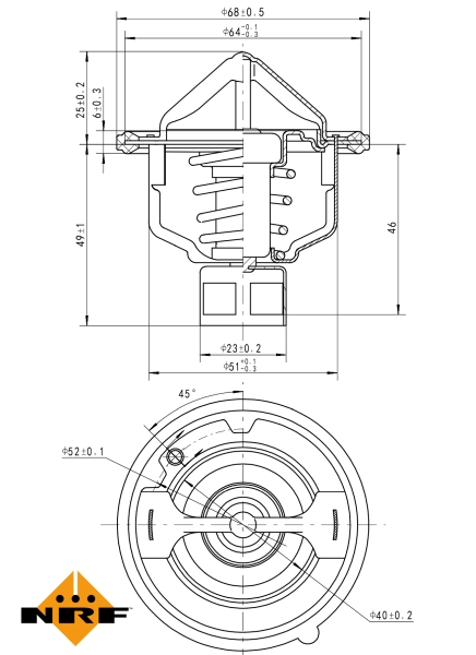 Termostat sistem racire (82°C) potrivit INFINITI J30, Q45 II, QX4; NISSAN PATHFINDER II, PATROL GR IV, PATROL GR V, PATROL III/2 2.8D-4.2D 05.86- [5]