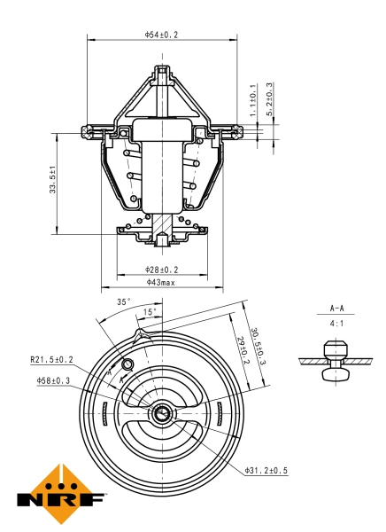 Termostat sistem racire (88°C) potrivit HYUNDAI ELANTRA VI, I40 I, I40 I CW, IX35, TUCSON; KIA CARENS IV, OPTIMA, SPORTAGE III 2.0/2.0H 07.10- [5]