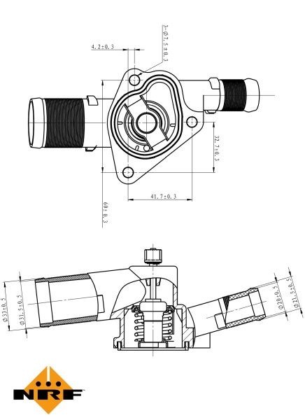 Termostat sistem racire (89°C, in carcasa) potrivit DACIA LOGAN, LOGAN II, LOGAN MCV II, SANDERO, SANDERO II; NISSAN KUBISTAR; RENAULT CLIO II, CLIO III, CLIO IV, KANGOO 1.0-1.5D 05.96- [5]