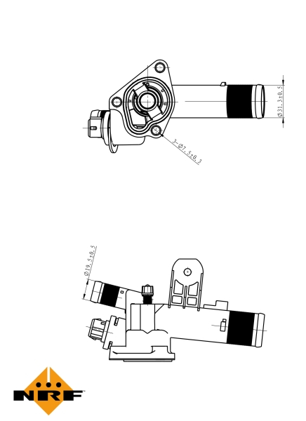 Termostat sistem racire (89°C, in carcasa) potrivit RENAULT CLIO II, CLIO III, ESPACE IV, GRAND SCENIC II, KANGOO, KANGOO EXPRESS, KANGOO II, LAGUNA I, LAGUNA II, LAGUNA III 1.5D-2.5D 10.97- [1]