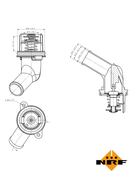 Termostat sistem racire (92°C, in carcasa) potrivit AUDI A4 B6, A4 B7, A6 C5, A6 C6, A8 D3 1.8-4.2 11.98-06.08 [1]