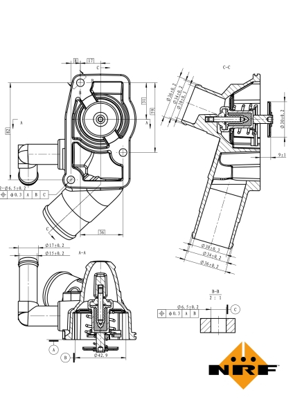 Termostat sistem racire (92°C, in carcasa) potrivit OPEL ASTRA G, ZAFIRA A 2.0D 02.98-06.05 [5]