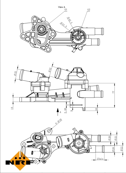 Termostat sistem racire (95°C, in carcasa) potrivit AUDI A1; SEAT ALHAMBRA, IBIZA IV, IBIZA IV SC, IBIZA IV ST; SKODA FABIA II; VW BEETLE, EOS, GOLF VI, JETTA IV, SCIROCCO III, SHARAN 1.4 09.07- [5]