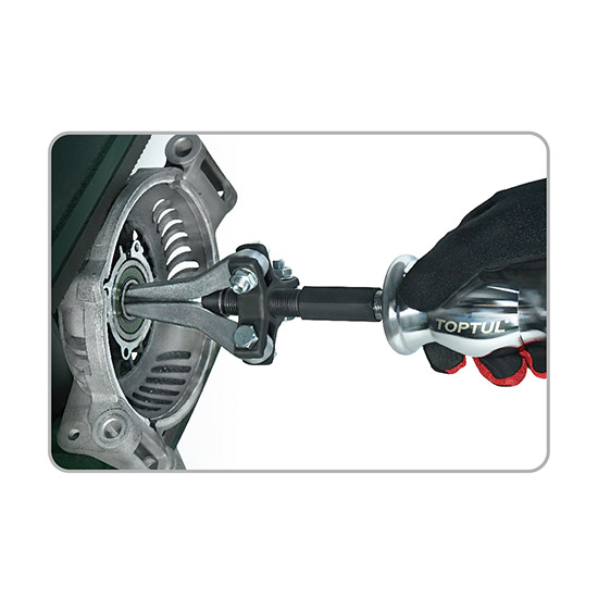 Trusa ciocan glisant TOPTUL JGAI0502, lungime 425 mm, capete cu 3 falci, pentru extractie rulmenti, angrenaje, 5 piese, cutie depozitare [3]