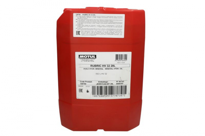 Ulei hidraulic Motul RUBRIC HV 32 20L SAE 32, ISO HV/ HVLP [3]