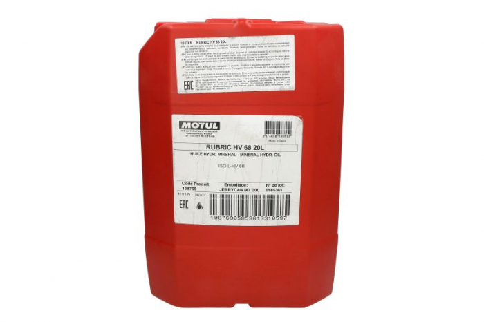 Ulei hidraulic Motul RUBRIC HV 68 20L SAE 68, ISO HV/ HVLP [3]