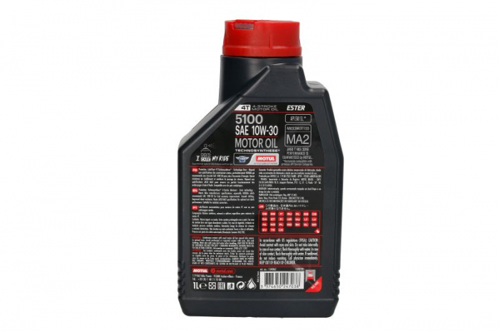Ulei moto 4T MOTUL 5100 SAE 10W30 1l SM JASO MA-2 Semi-sintetic imbogatit cu esteri [2]