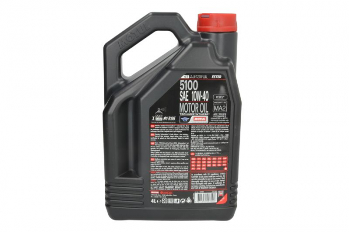 Ulei moto 4T MOTUL 5100 SAE 10W40 4l SM JASO MA-2 Semi-sintetic imbogatit cu esteri [2]