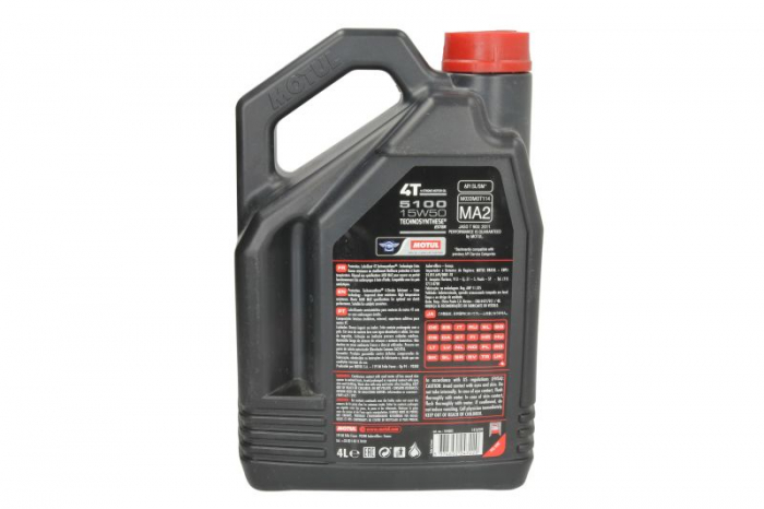 Ulei moto 4T MOTUL 5100 SAE 15W50 4l SM JASO MA-2 Semi-sintetic imbogatit cu esteri [2]