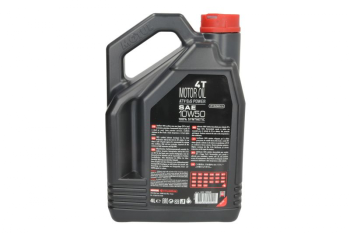 Ulei moto 4T MOTUL ATV-SXS POWER SAE 10W50 4l SJ JASO MA-2 sintetic [2]