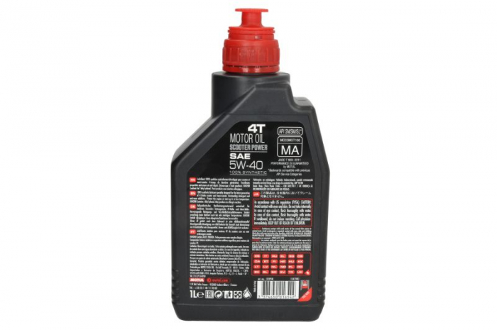 Ulei moto 4T MOTUL Scooter Power SAE 5W40 1l SN JASO MA sintetic [2]