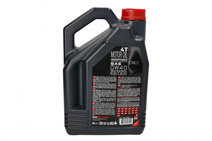 Ulei moto MOTUL 4T 0W40 sintetic Snowpower 4-timpi snowmobil, motociclete, quad, 4 litri [2]