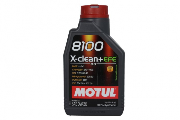 Ulei motor Motul 8100 (1L) 0W30 ; ACEA C3; BMW LL-04; CHRYSLER MS-11106; FIAT 9.55535 S3; MB 229.52; PORSCHE C30; VW 504.00; VW 507.00 [2]