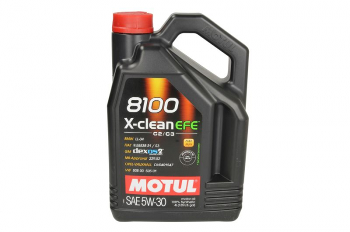 Ulei motor Motul 8100 (4L) 5W30 (DPF, SCR) ;API SP; ACEA C2; C3; BMW LL-04; FIAT 9.55535 S1; FIAT 9.55535 S3; HONDA; HYUNDAI; KIA; MB 229.52; MITSUBISHI; NISSAN; OPEL OV0401547; OPEL OV0401547-A30; OP [1]