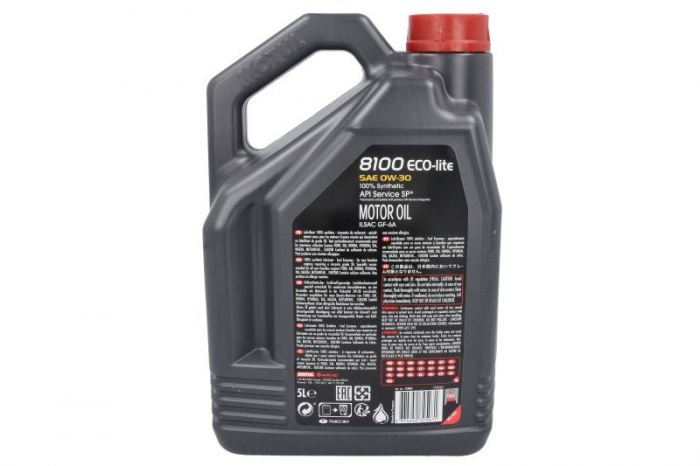 Ulei motor Motul 8100 (5L) 0W30 ;API ILSAC GF-6A; RC; SP; FORD M2C953 A1; FORD M2C953 B1; FORD M2C963 A1; GM; GM 4718M; GM 6094M; HONDA; HYUNDAI; KIA; MAZDA; MITSUBISHI [2]