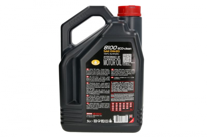 Ulei motor Motul 8100 (5L) SAE 0W20 ;API ILSAC GF-5; SN PLUS; SN-RC; ACEA C5; BMW LL-17 FE+; FIAT 9.55535 DSX; FIAT 9.55535 GSX; MB 229.71; OPEL/VAUXHALL OV0401547 [2]