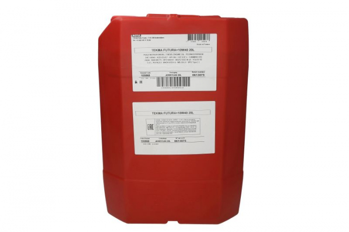 Ulei motor Motul TEKMA (20L) 10W40 (Vascozitate scazuta) ;API CJ-4; ACEA E7; E9; CATERPILLAR ECF-3; CUMMINS 20081; CUMMINS 20086; DAF; DEUTZ DQC III-10 LA; MACK EO-M PLUS; MACK EO-O PREMIUM PLUS; MAN  [3]