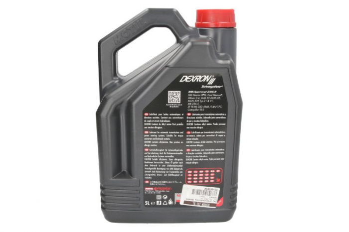Ulei transmisie ATF DEXRON (5L) ; ALLISON C4; CATERPILLAR TO-2; FORD MERCON; MAN 339F; MB 236.5; MB 236.9; OPEL/GM DEXRON III G; VOITH H55.6335.32; ZF TE-ML 03D; ZF TE-ML 04D; ZF TE-ML 14A; ZF TE-ML 1 [2]