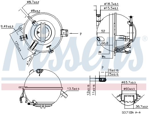 Vas expansiune cu capac, cu senzor nivel potrivit AUDI A3, Q3, TT; SEAT ALHAMBRA, ALTEA, ALTEA XL, LEON, TOLEDO III; SKODA OCTAVIA II, RAPID, SUPERB II, YETI; VW BEETLE, CADDY III 02.03- [1]