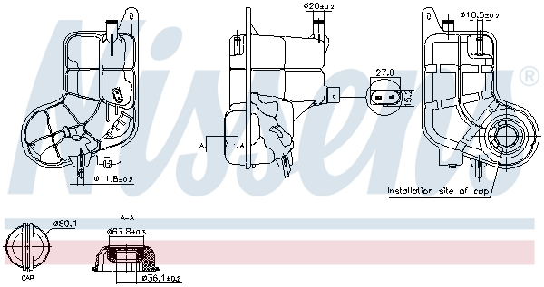 Vas expansiune cu capac, cu senzor nivel potrivit AUDI A6 ALLROAD C6, A6 C6 05.04-08.11 [1]